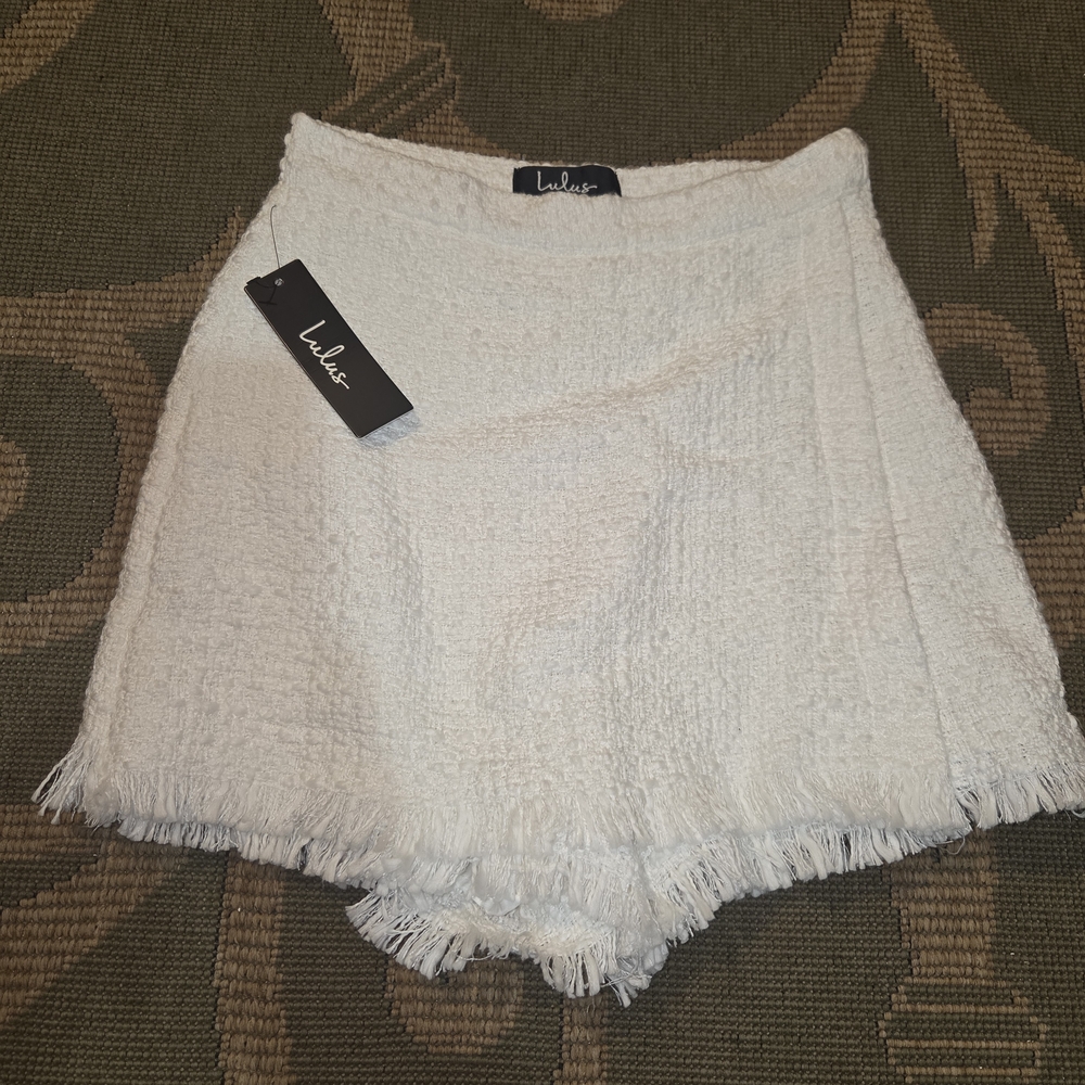 Lulu's Cream Fringe Skorts